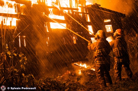 Pratique d'incendie à St-Hugues
