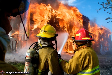 Pratique d'incendie à St-Césaire